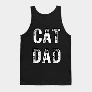 Cool Cat Dad Shirt, Distressed Vintage Style, Comfy Weekend Wear, Ideal Gift for Kitty Cat-Owning Dads Tank Top